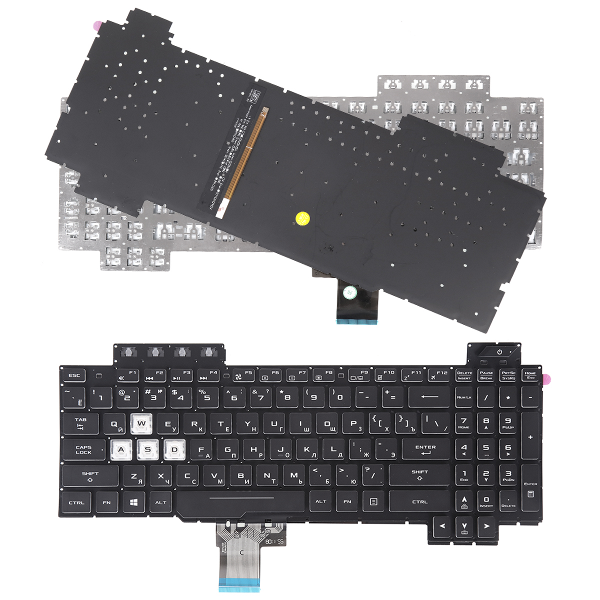 Picture of New Replacement Laptop Keyboard For ASUS FX505/FX504/FX705/FX80 BLACK (Full Colorful Backlit,WIN8,without FRAME)  RU Layout